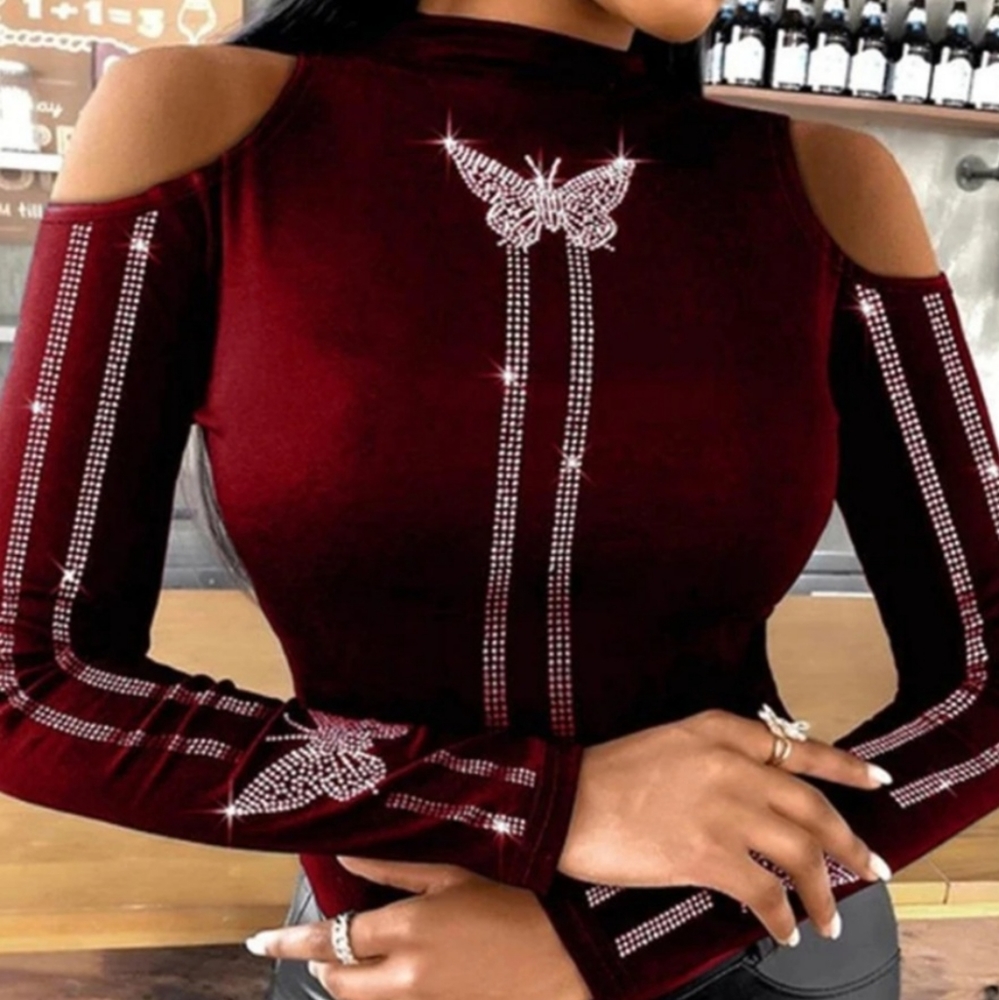 Butterfly Diamond Studded Top